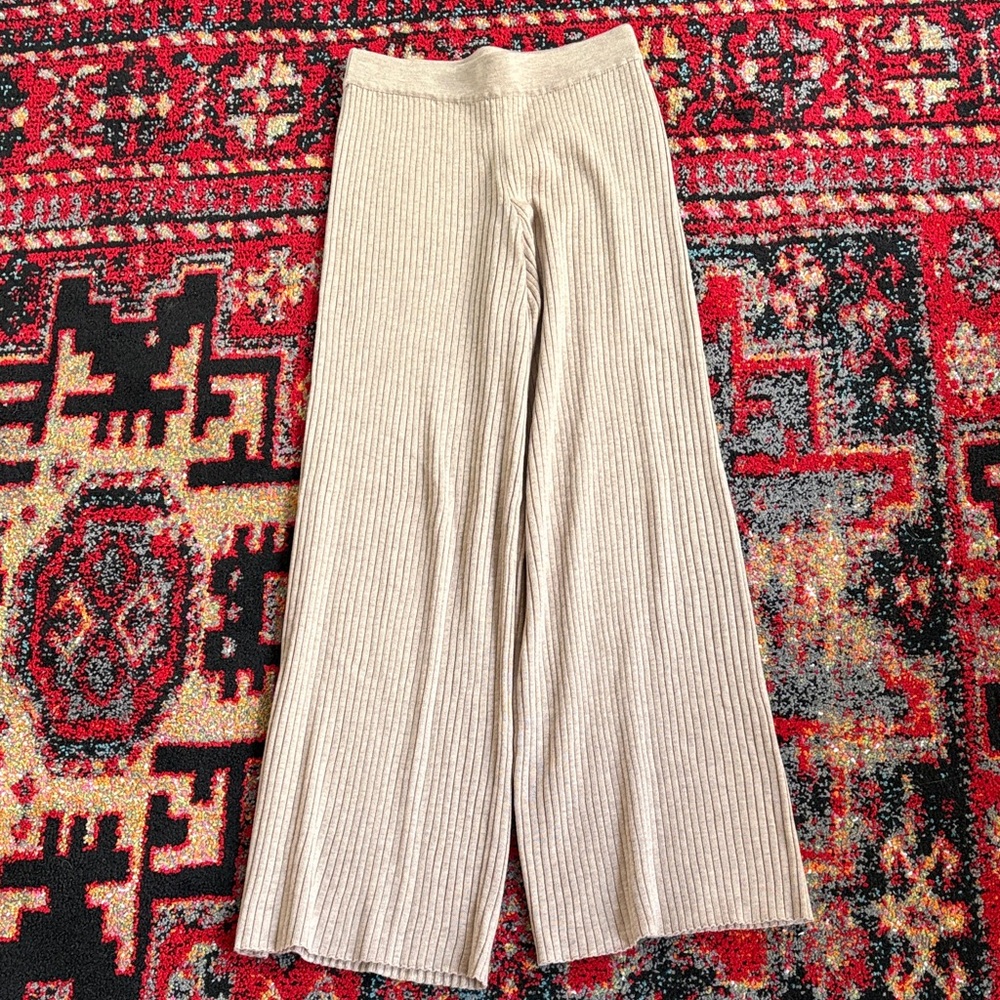 The Drop Wide Leg Ribbed Knit Pants